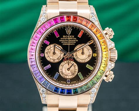 rolex daytona rainbow rose gold retail price|Rolex rainbow 2021 price.